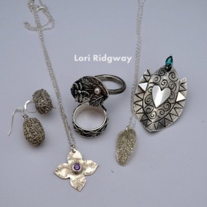 Handmade solid silver pieces made as part of the Art Clay Silver diploma level 1 by Lori at www.lrsilverjewellery.co.uk