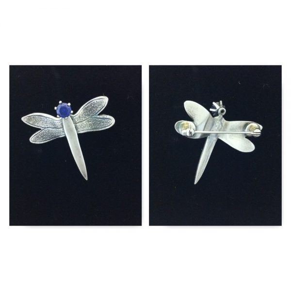 beautiful dragonfly brooch in solid silver made at the silver clay brooch course at www.lrsilverjewellery.co.uk