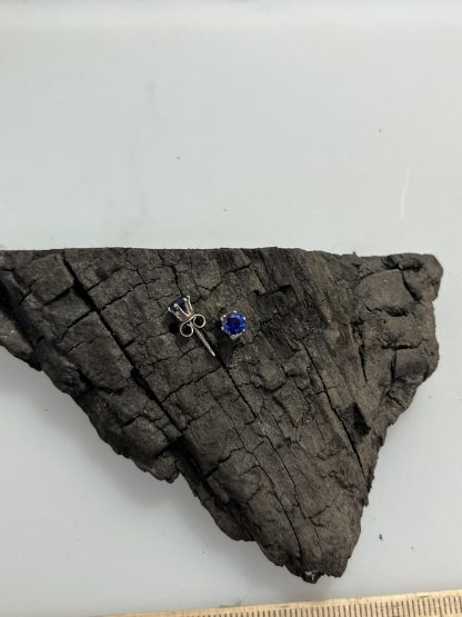 September sapphire style dark blue stud earrings - Image 2
