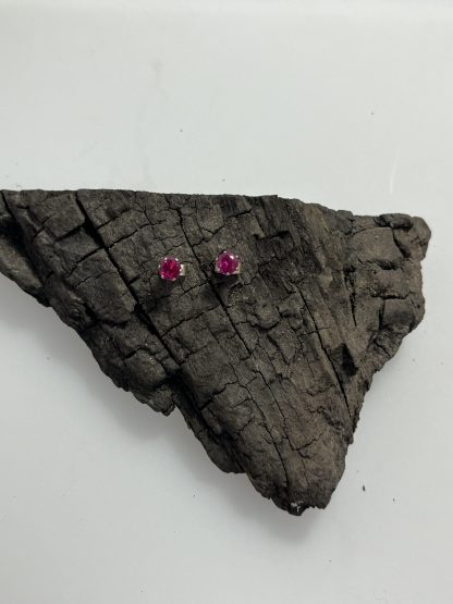 July ruby style red birthstone earrings