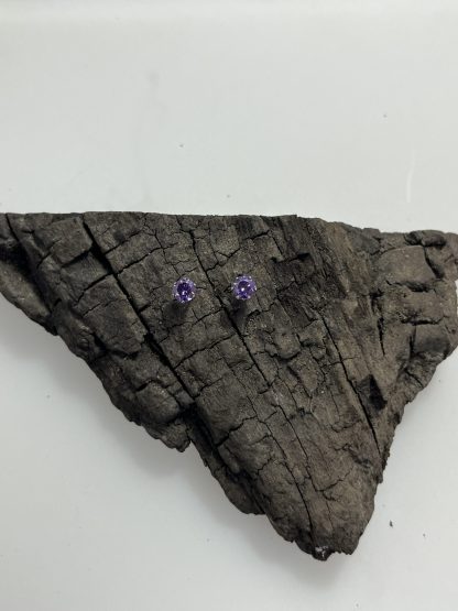 February amethyst style purple birthstone earrings